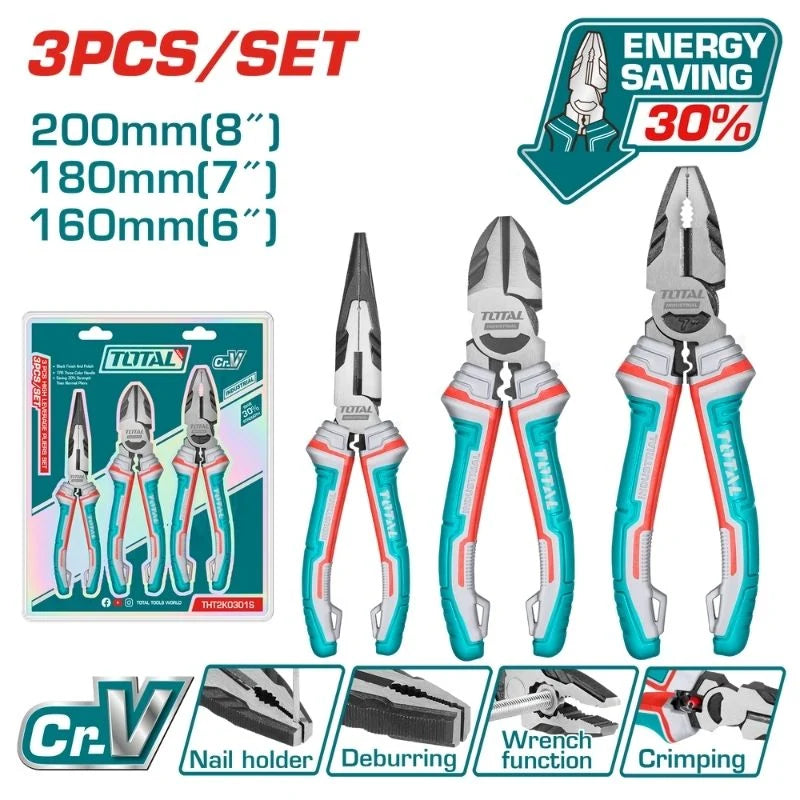 Total THT2K0301S set of 3 pliers with different jaw shapes pictured