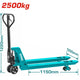 Total THT301251 manual pallet truck with lifting forks, wheels and control handle