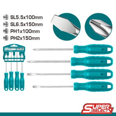 Total THTDC250401 Screwdriver Set, 4pcs - product view