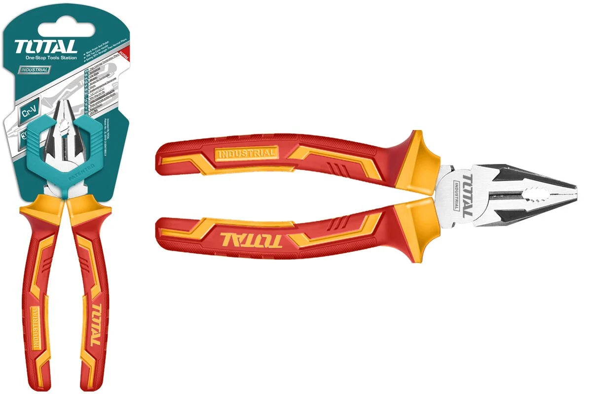 Total THTIP2161 red-and-yellow handled combination pliers