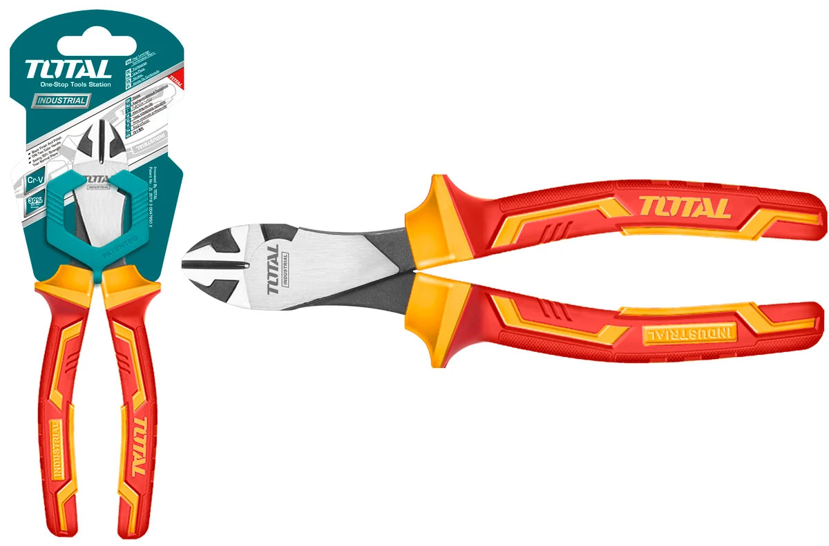 Total THTIP2571 red-and-yellow handled heavy-duty diagonal cutting pliers