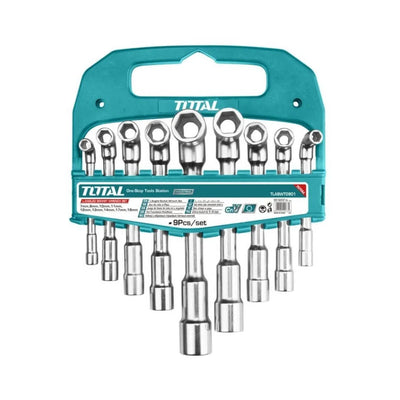 Total TLASWT0901 L-angled socket wrenches arranged in a carrying holder