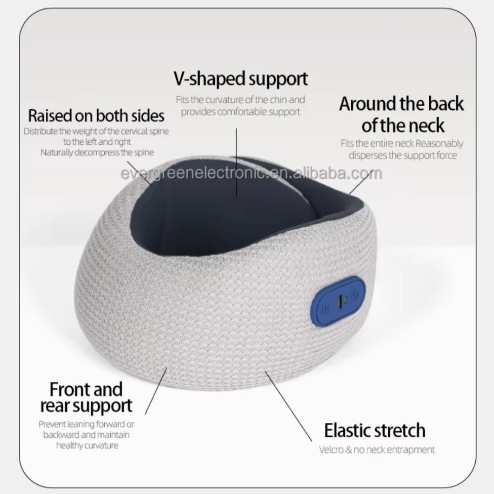 Cle Market - U - Shaped Pillow Neck and Shoulder Massager Blue - Cle Market