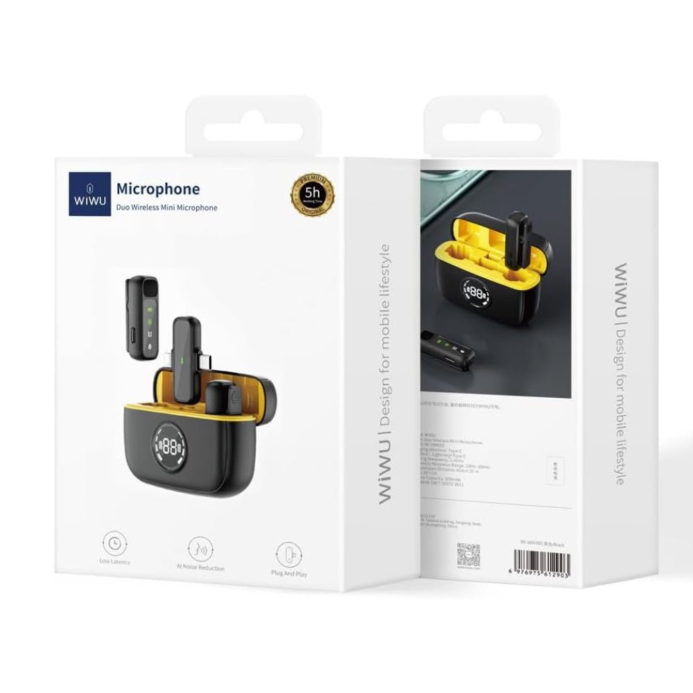 WIWU - WiWU Duo Wireless Mini Microphone (USB - C and Lightning) - Cle Market