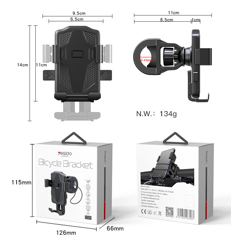 Yesido - Yesido C94 Bicycle Bracket Phone Holder - Cle Market